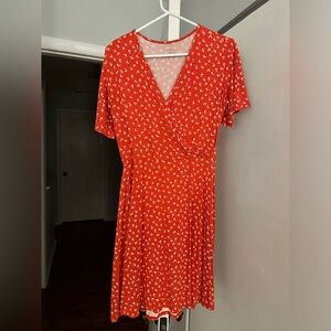Red V-Neck Sun Dress